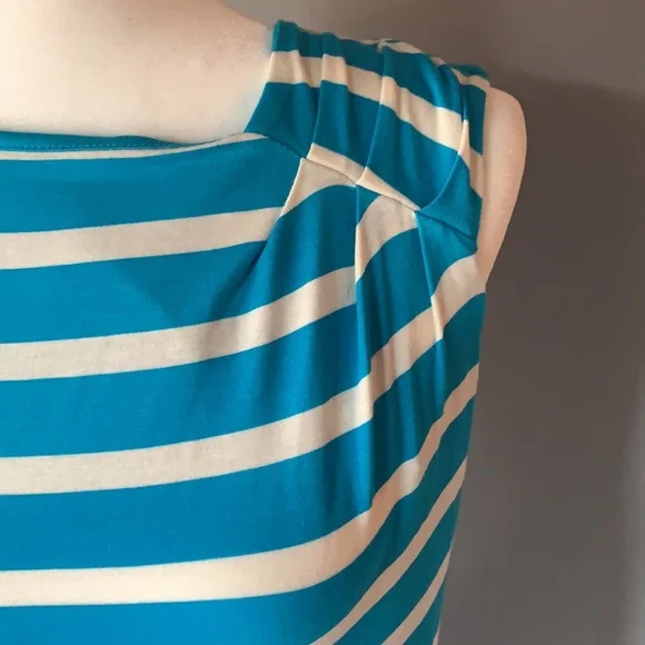 Calvin Klein Women’s Blue and White Striped Sleeveless Dress - Picture 2 of 6